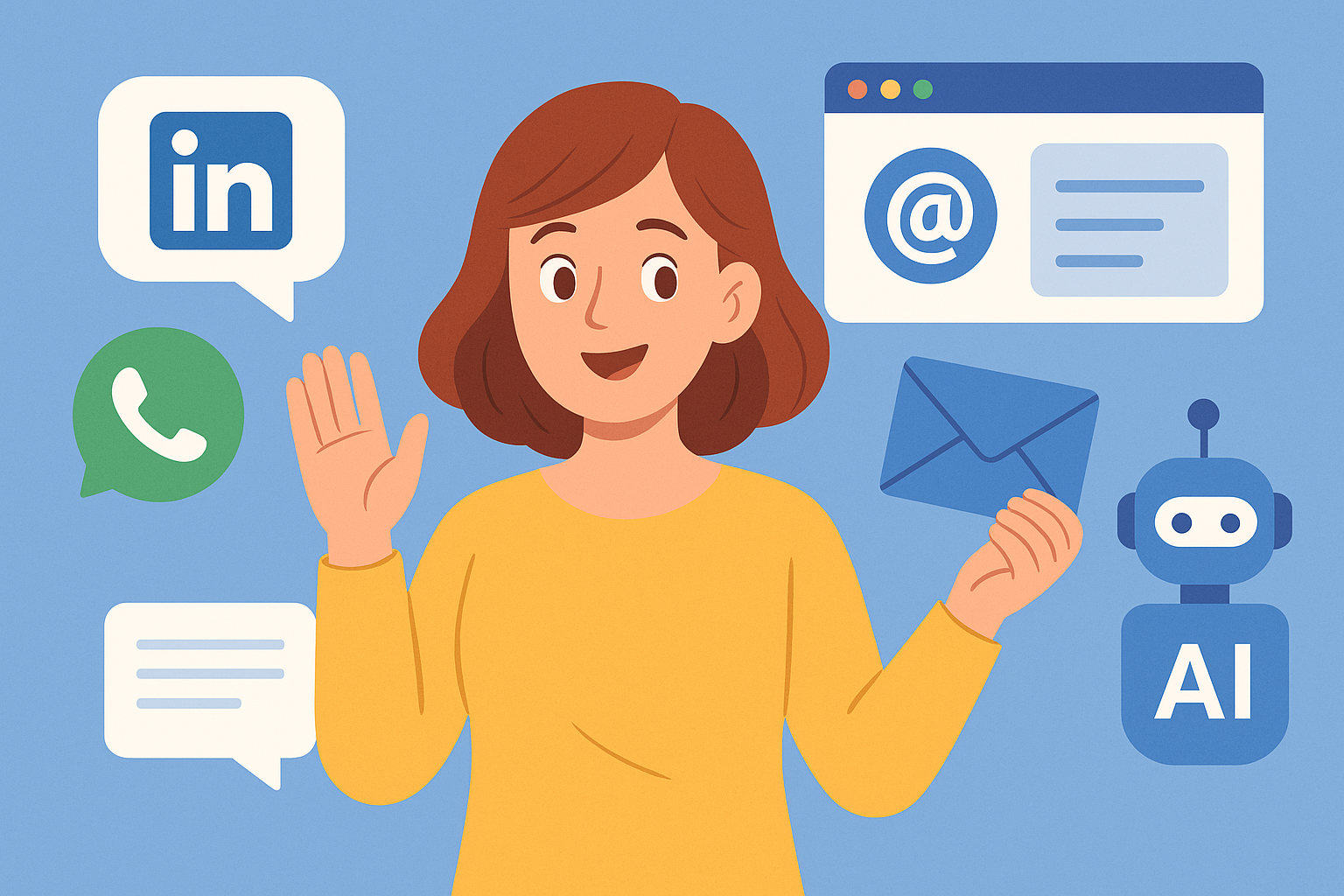 用 LinkedIn、WhatsApp 等渠道辅助触达