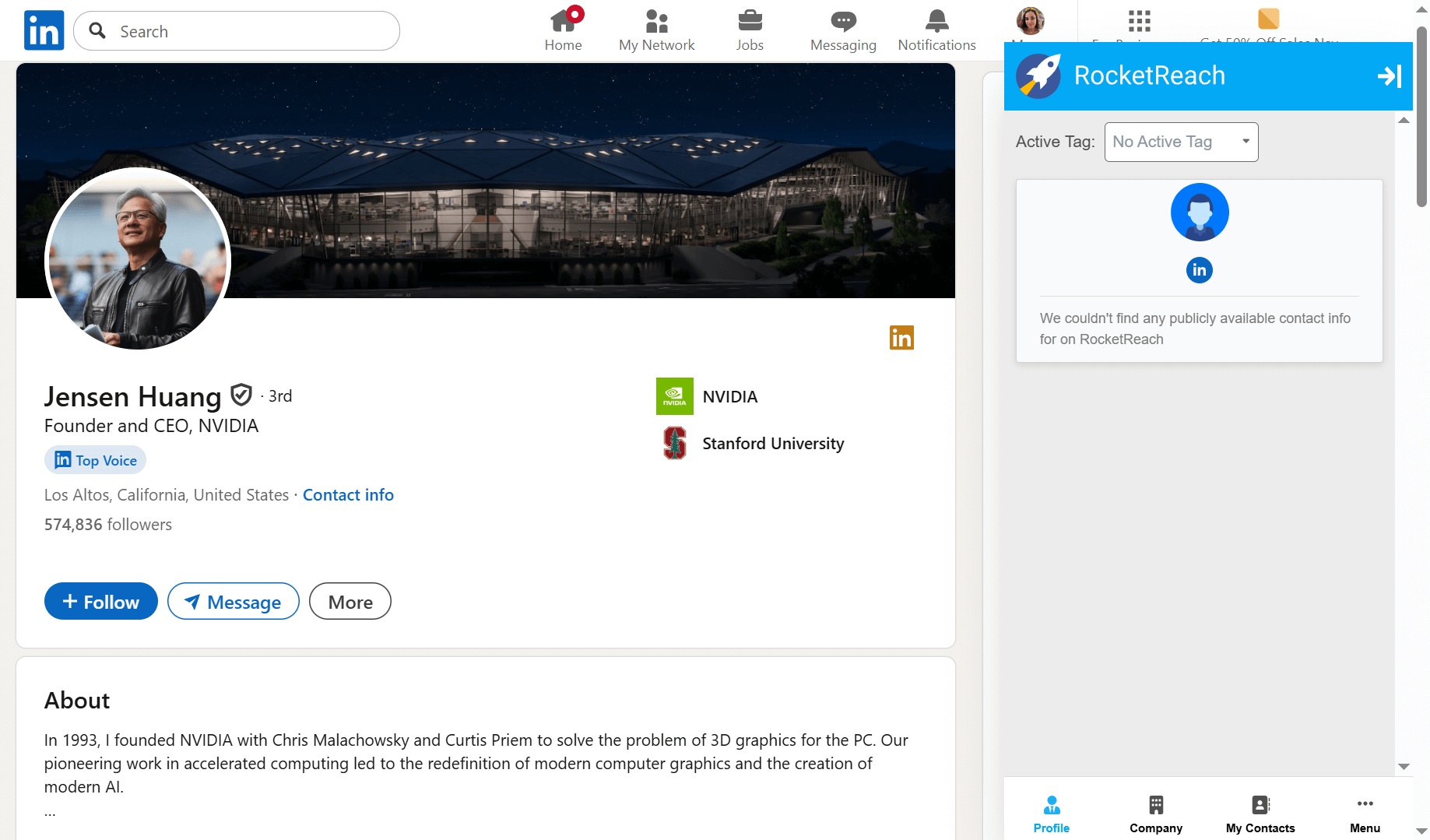 RocketReach是一款 LinkedIn 潜在客户开发工具，可帮助招聘人员完善个人资料，添加联系方式，包括电子邮箱地址和电话号码。