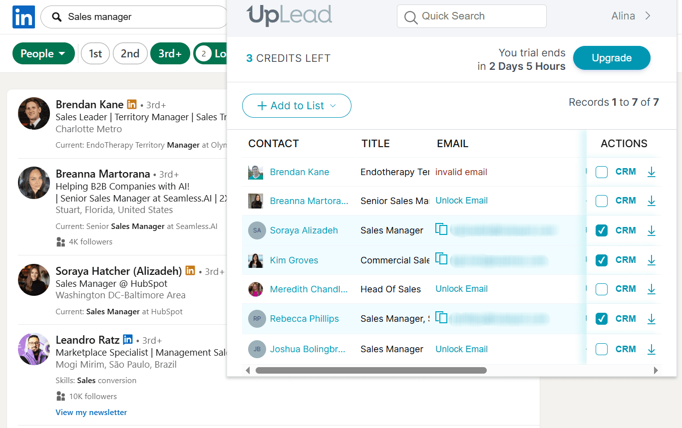 可以在 Uplead 应用中创建列表来整理已保存的潜在客户信息。