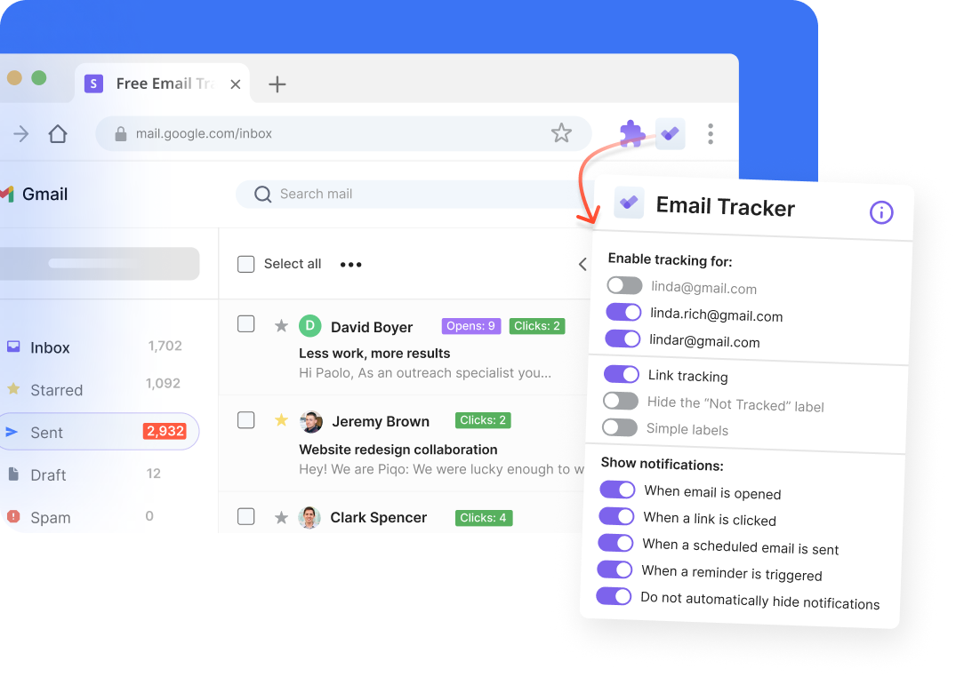 对您的 Gmail 帐户进行电子邮件跟踪